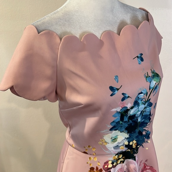 Ted Baker Sirenta Bardot Skater Dress Pink Floral - Picture 4 of 8